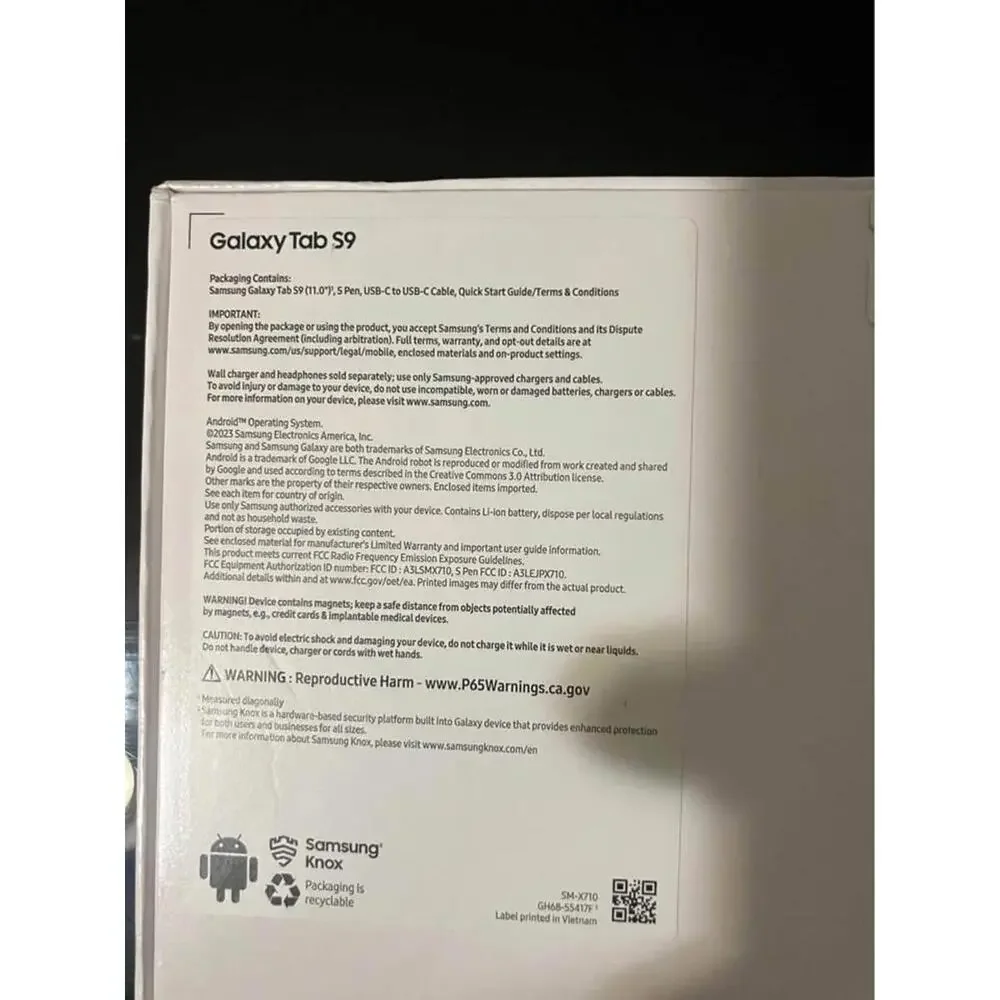 Samsung Galaxy Tab S9 11-inch - Unopened Box
